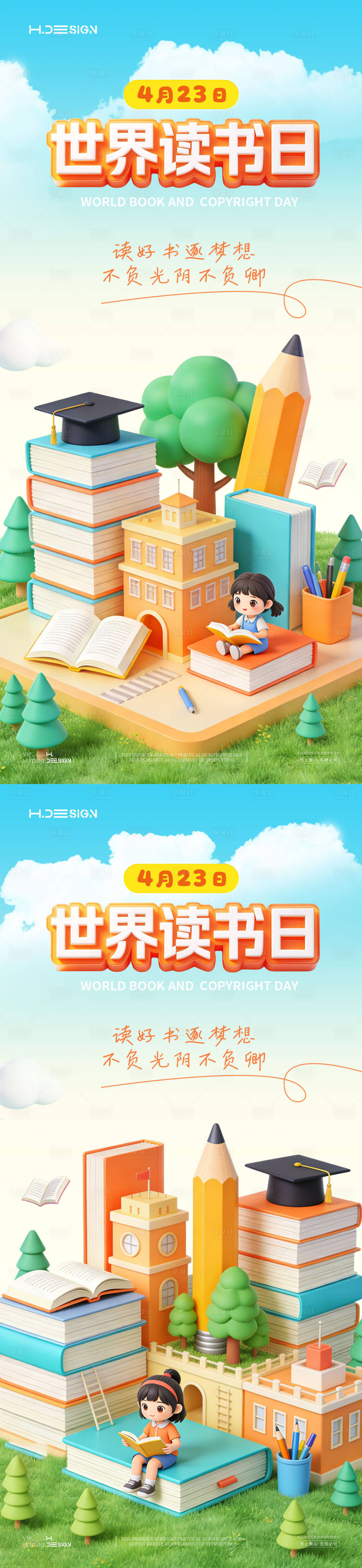 源文件下载【享设计】搜索编号：66670036353344415【世界读书日海报】