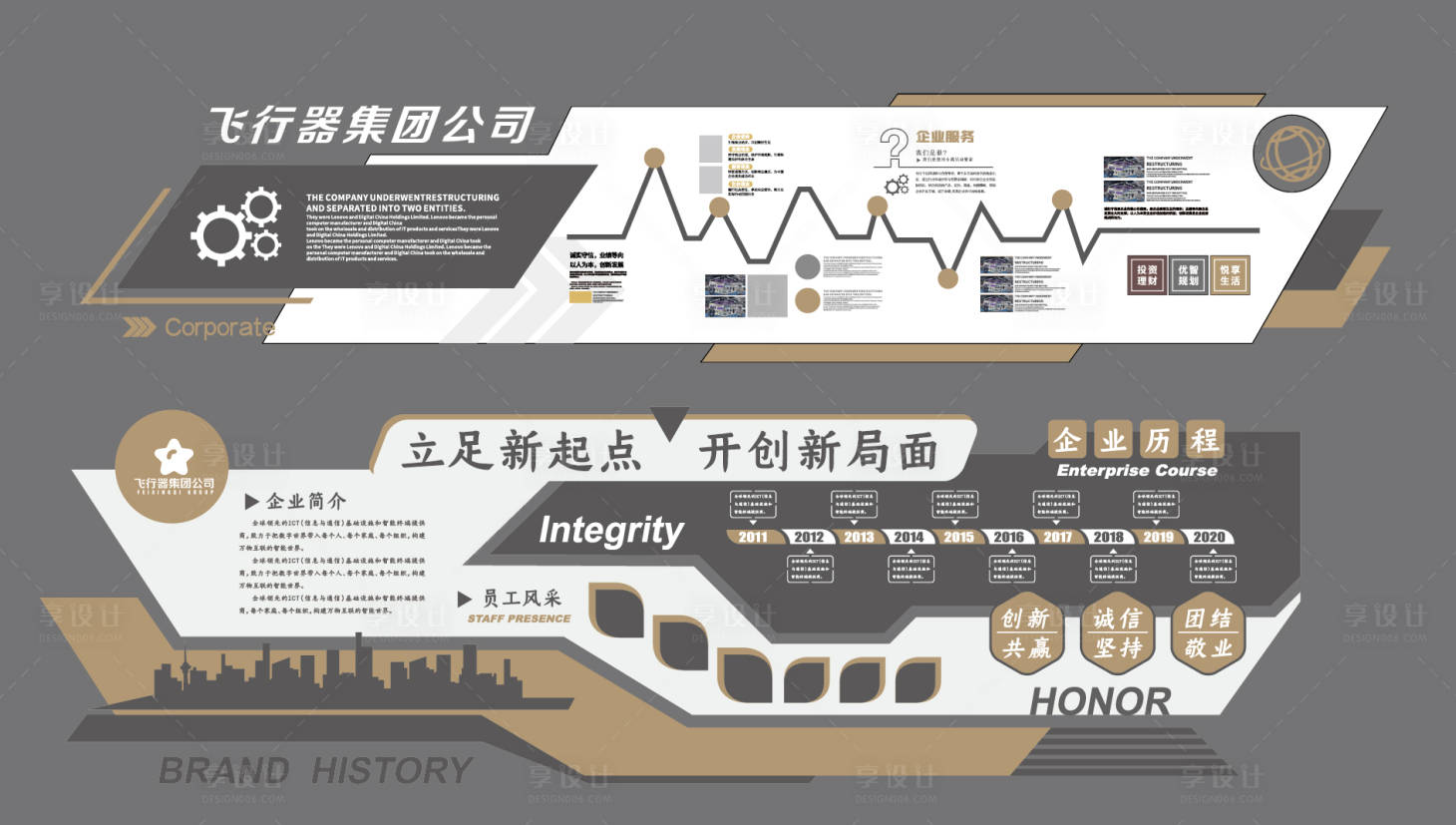 源文件下载【享设计】搜索编号：16330036752796302【展厅办公室立面企业文化墙背景板】