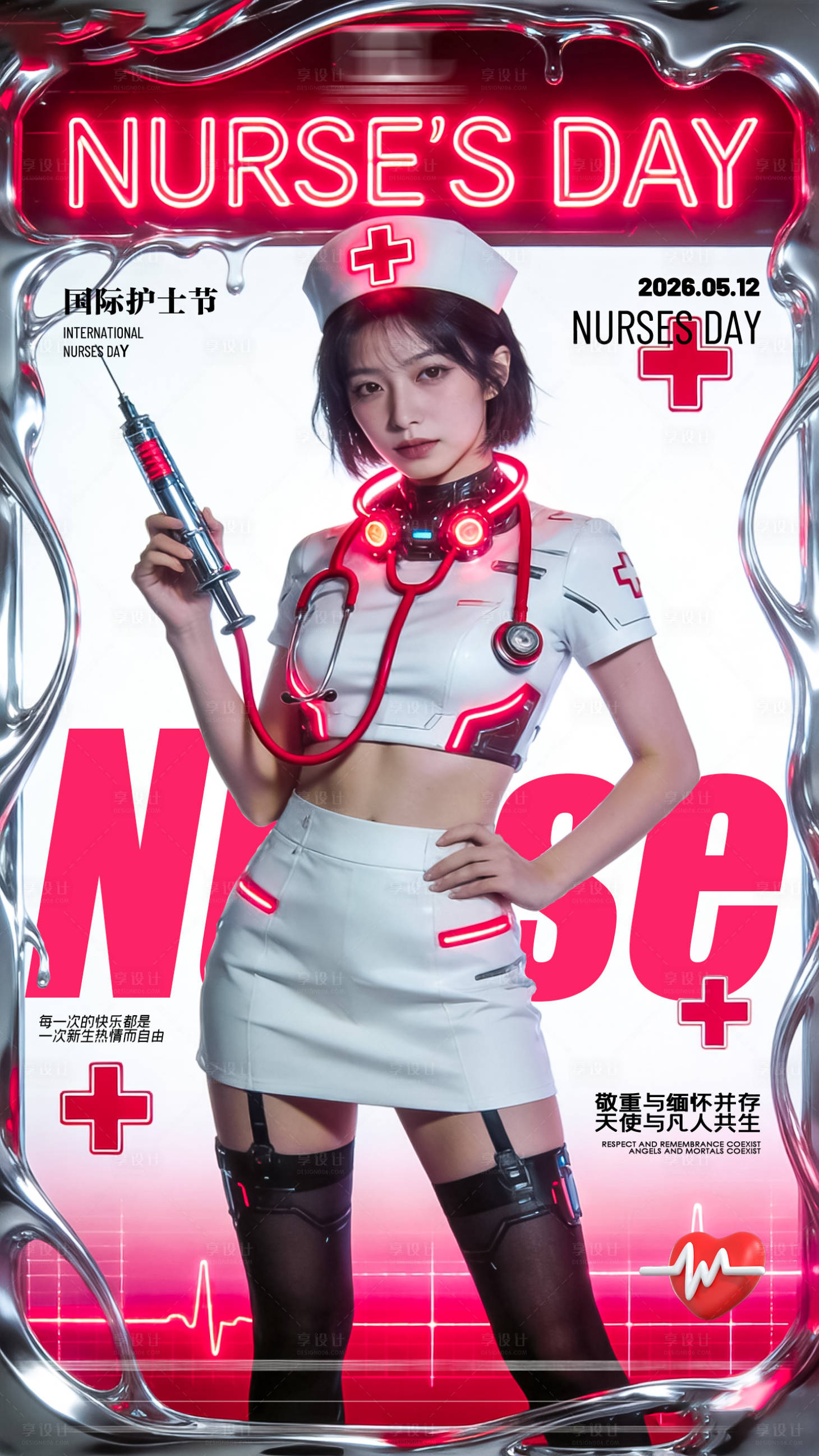 源文件下载【享设计】搜索编号：58910036796041758【酒吧护士节移动端海报】