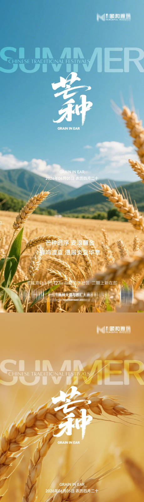源文件下载【享设计】搜索编号：62400036968046747【芒种二十四节气节日海报麦芒麦田】