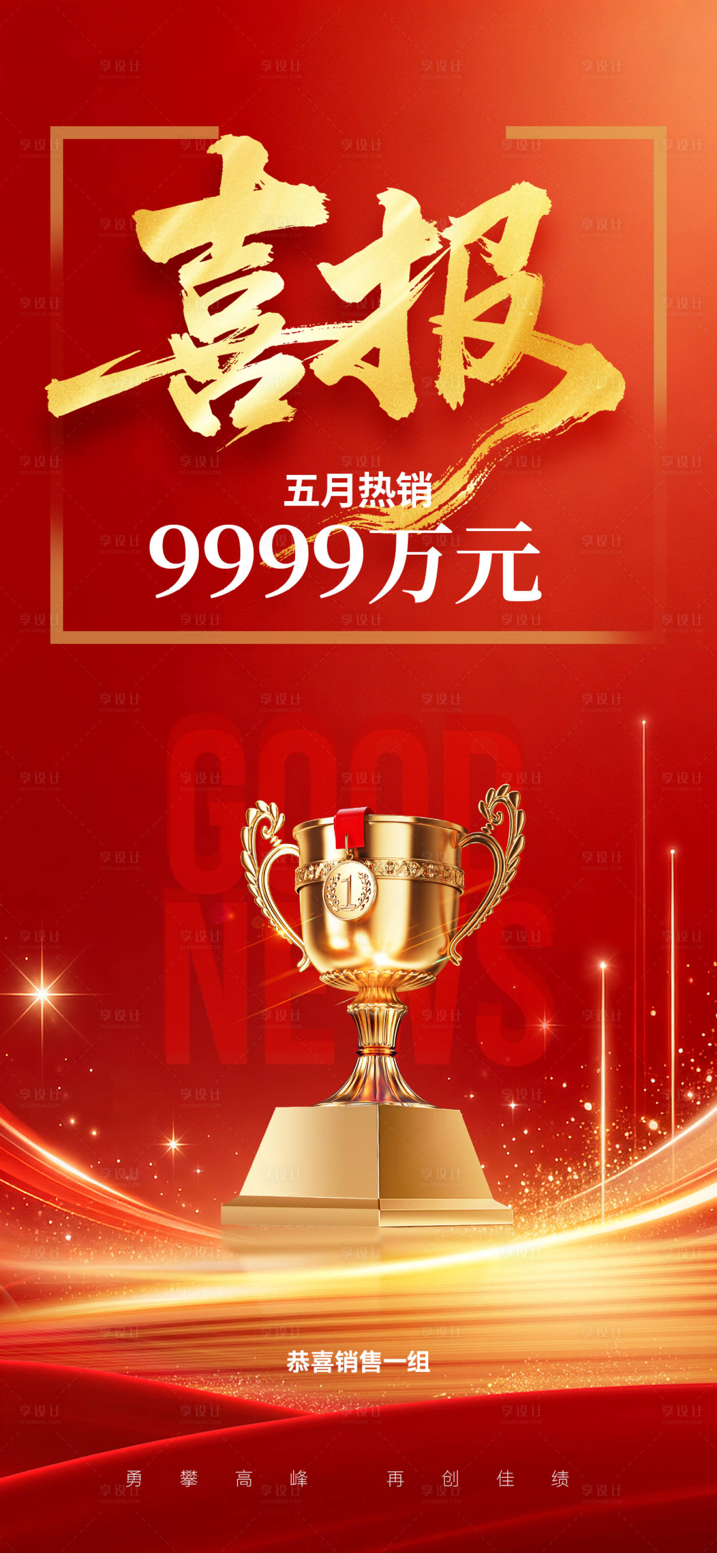 源文件下载【享设计】搜索编号：73640036736293550【地产热销喜报业绩数据销售】