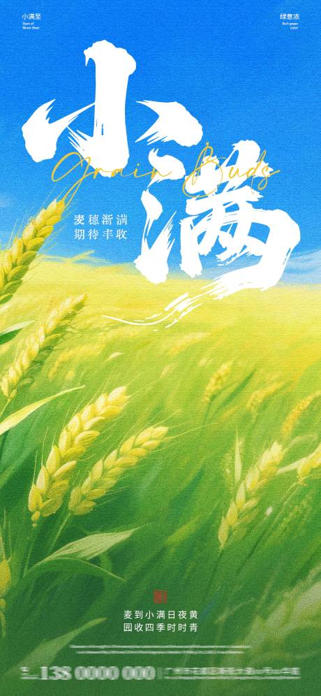 源文件下载【享设计】搜索编号：30530036826946369【二十四节气小满海报】