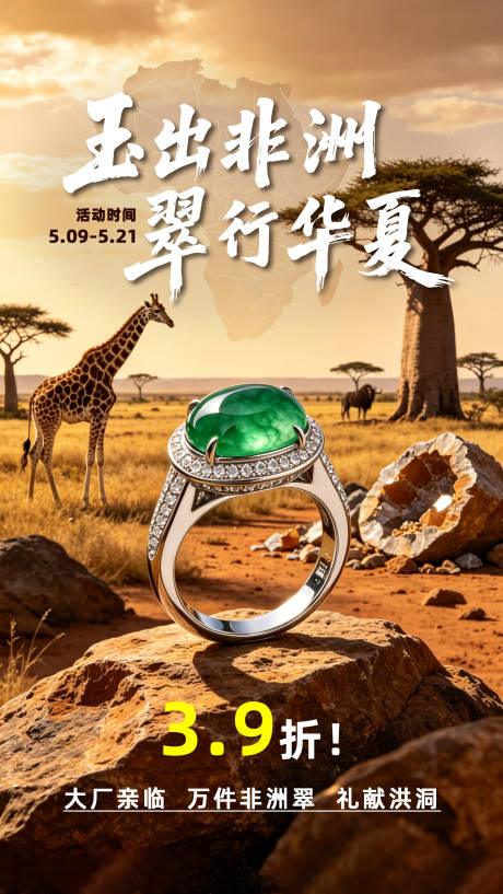 源文件下载【享设计】搜索编号：71740036743227416【非洲翠促销海报】