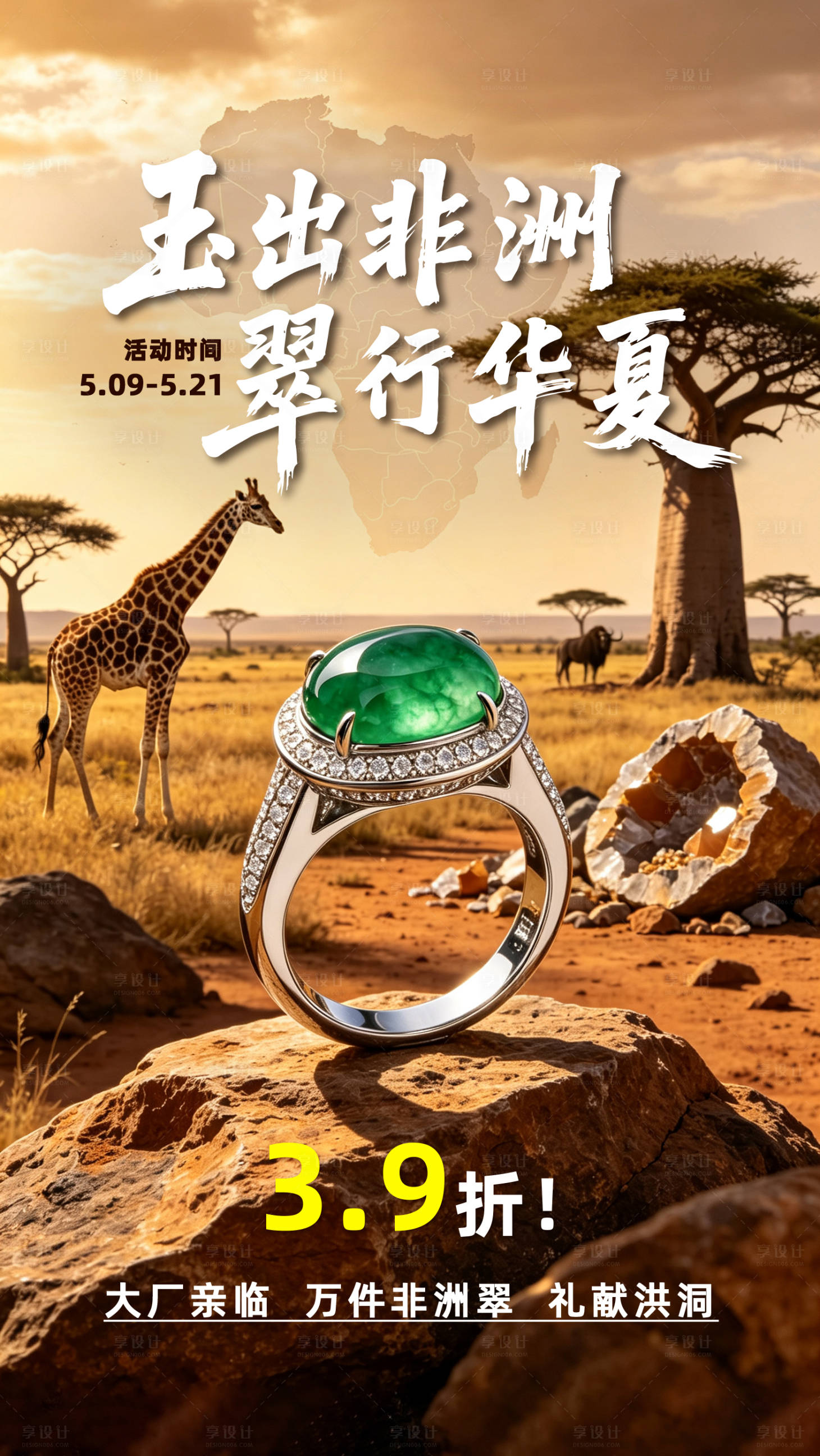 源文件下载【享设计】搜索编号：71740036743227416【非洲翠促销海报】