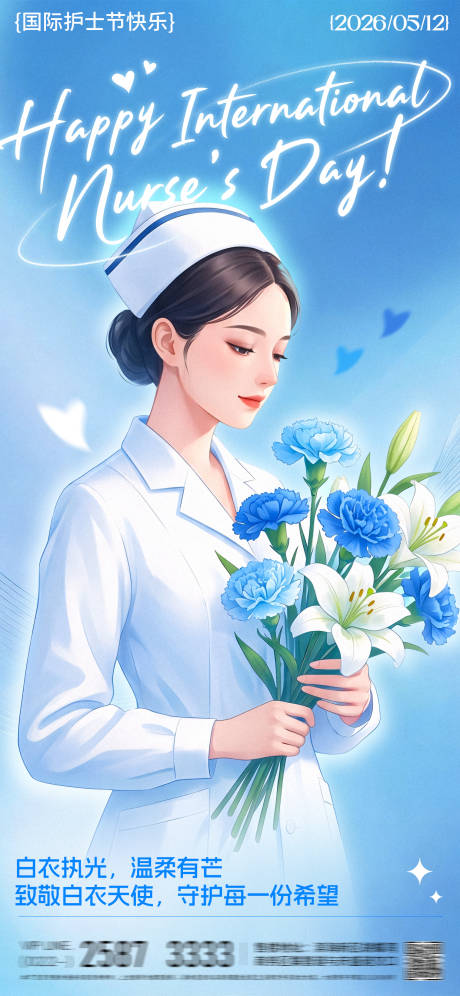 源文件下载【享设计】搜索编号：48560036716504999【国际护士节手机海报】