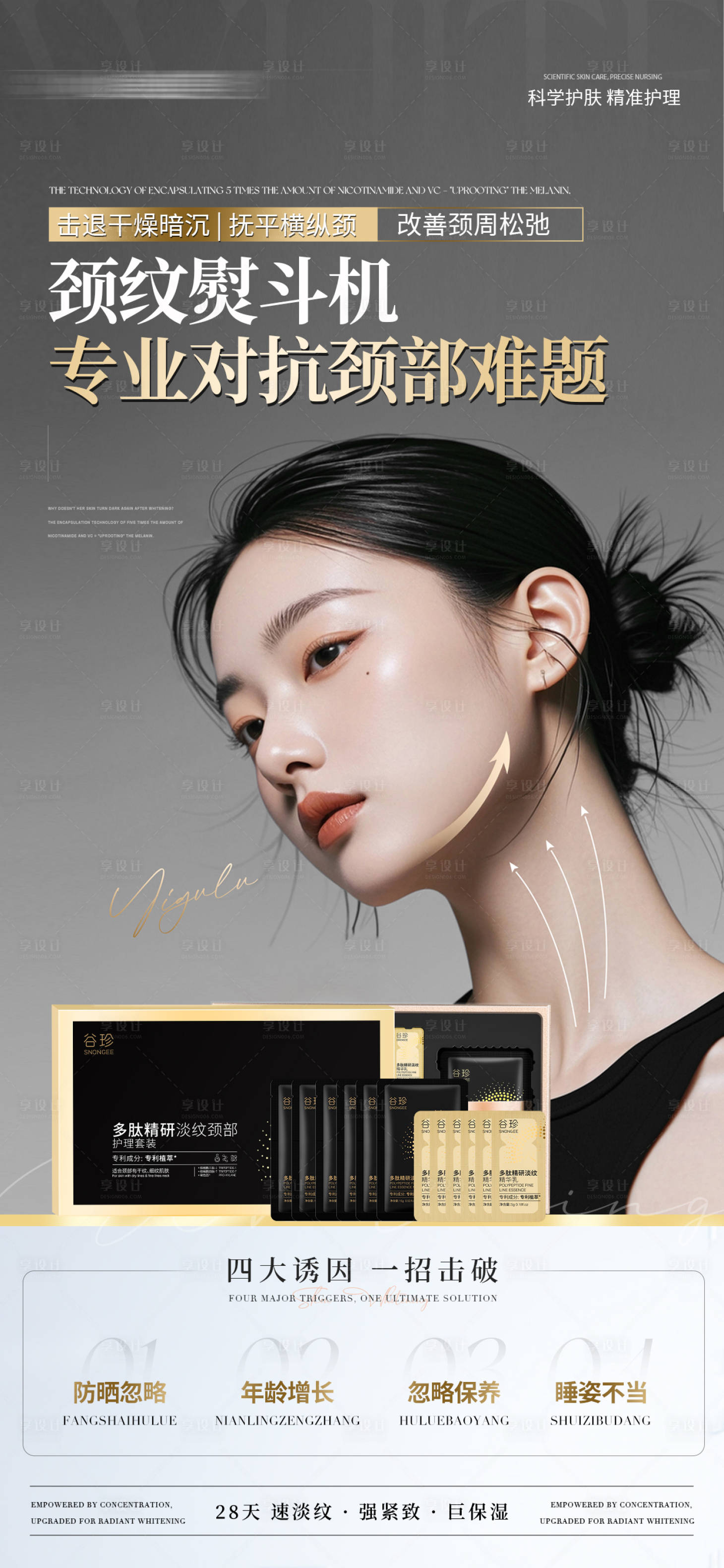 源文件下载【享设计】搜索编号：97990036723212924【医美美业天鹅颈颈部高端护肤品海报】