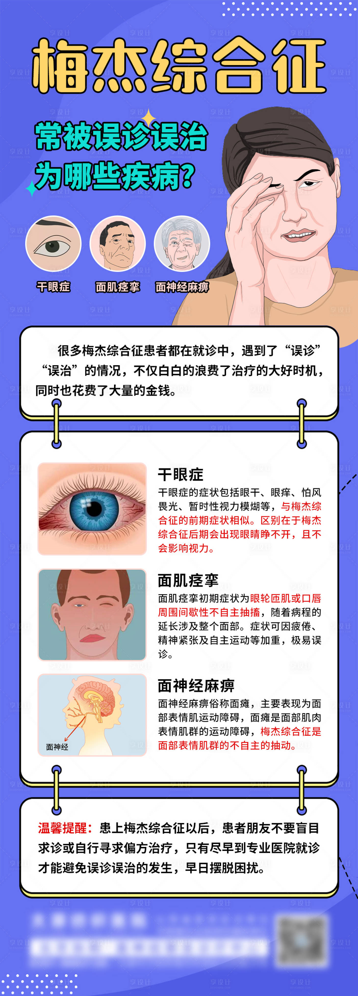 源文件下载【享设计】搜索编号：21720036740533717【梅杰综合征常被误诊误治海报】