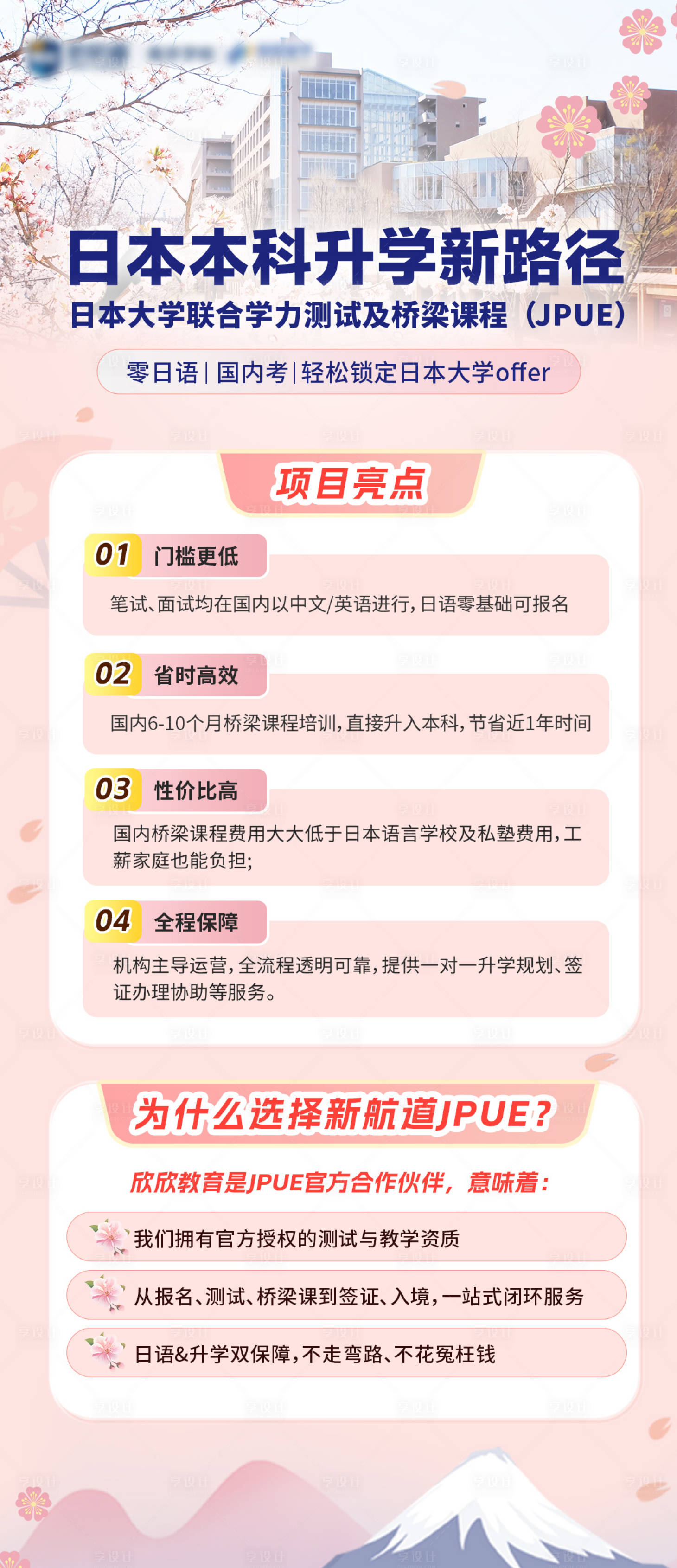 源文件下载【享设计】搜索编号：25630036761798331【日本本科升学新路径海报】