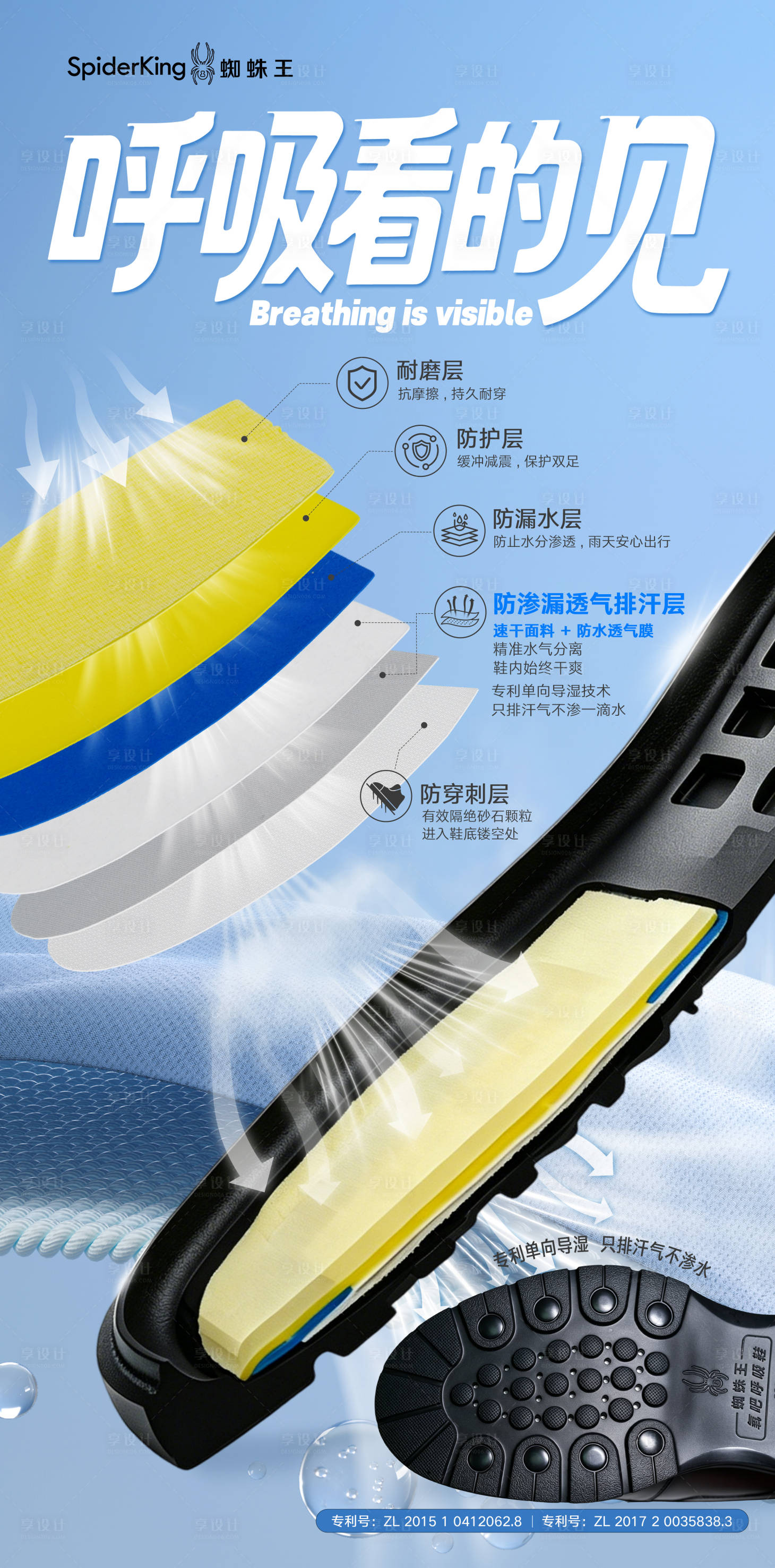 源文件下载【享设计】搜索编号：16200036711316724【鞋垫鞋底宣传海报】