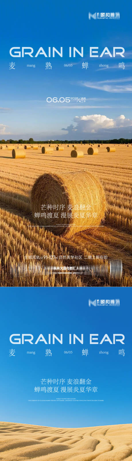 源文件下载【享设计】搜索编号：94190036968156245【芒种二十四节气节日海报麦芒麦田】