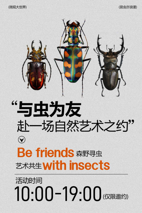 源文件下载【享设计】搜索编号：50280036728513705【与虫为友艺术展宣传海报】