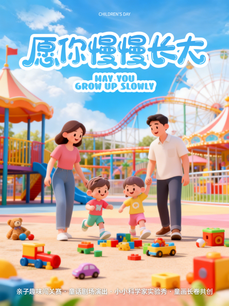 源文件下载【享设计】搜索编号：43330036958533772【六一儿童节游乐园亲子活动】