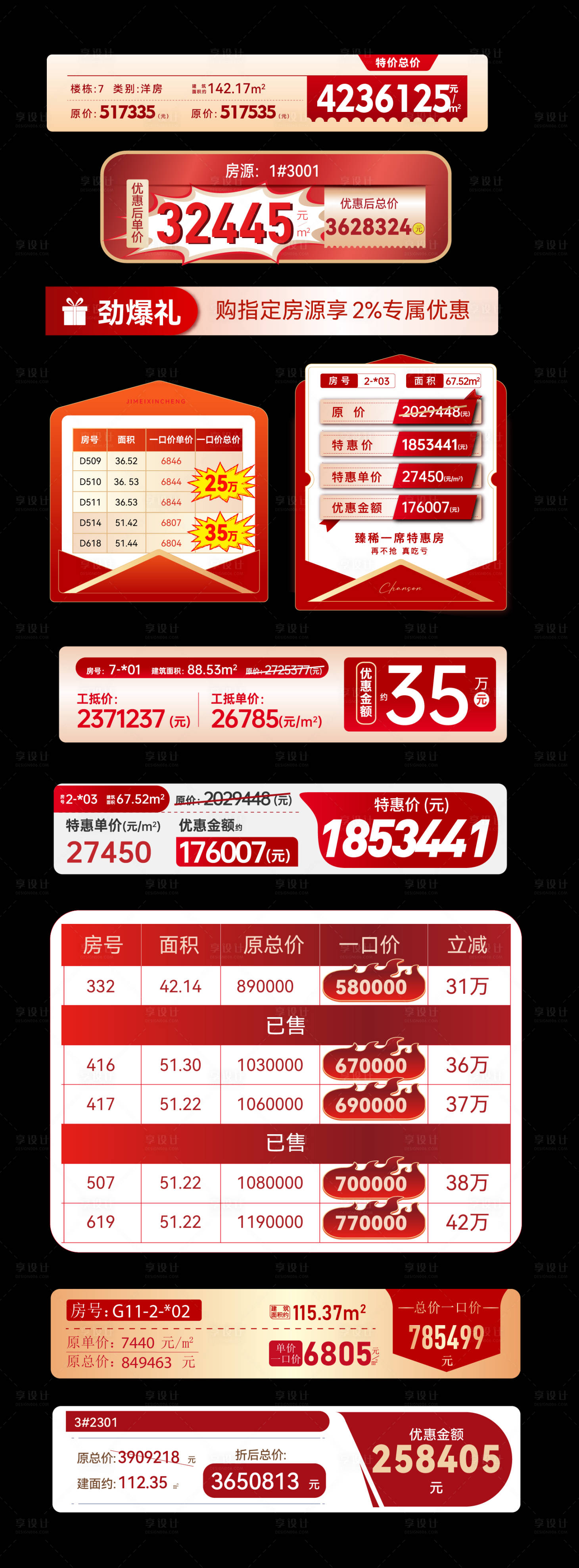 源文件下载【享设计】搜索编号：62450036748616904【地产热销特价房价格标签】