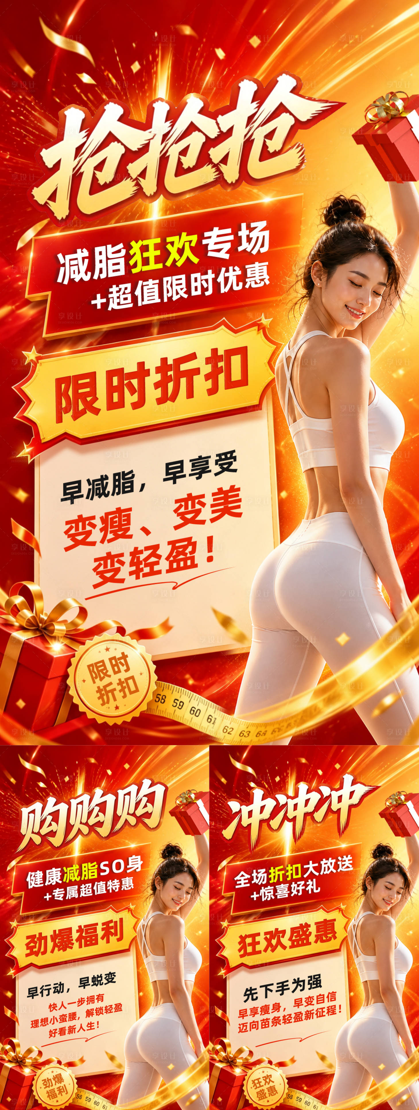 源文件下载【享设计】搜索编号：14280036742775874【减肥造势海报】