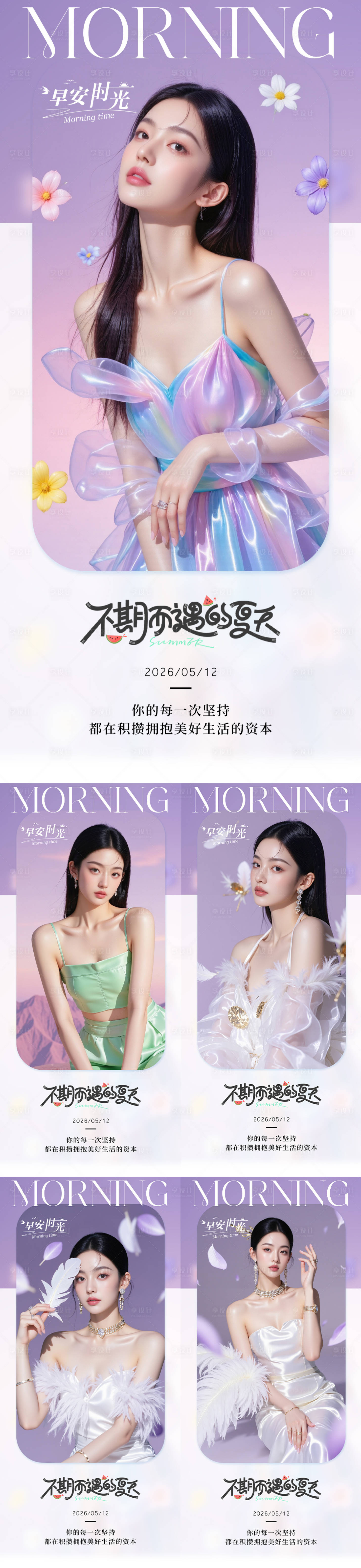 源文件下载【享设计】搜索编号：44740036740088443【早安人物系列海报】
