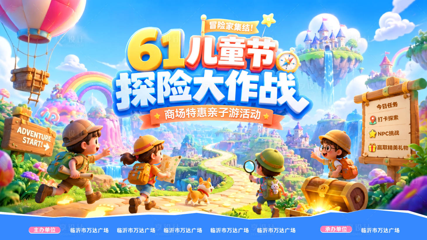 源文件下载【享设计】搜索编号：10760036728205866【61儿童节商场商业森林探险活动展板】