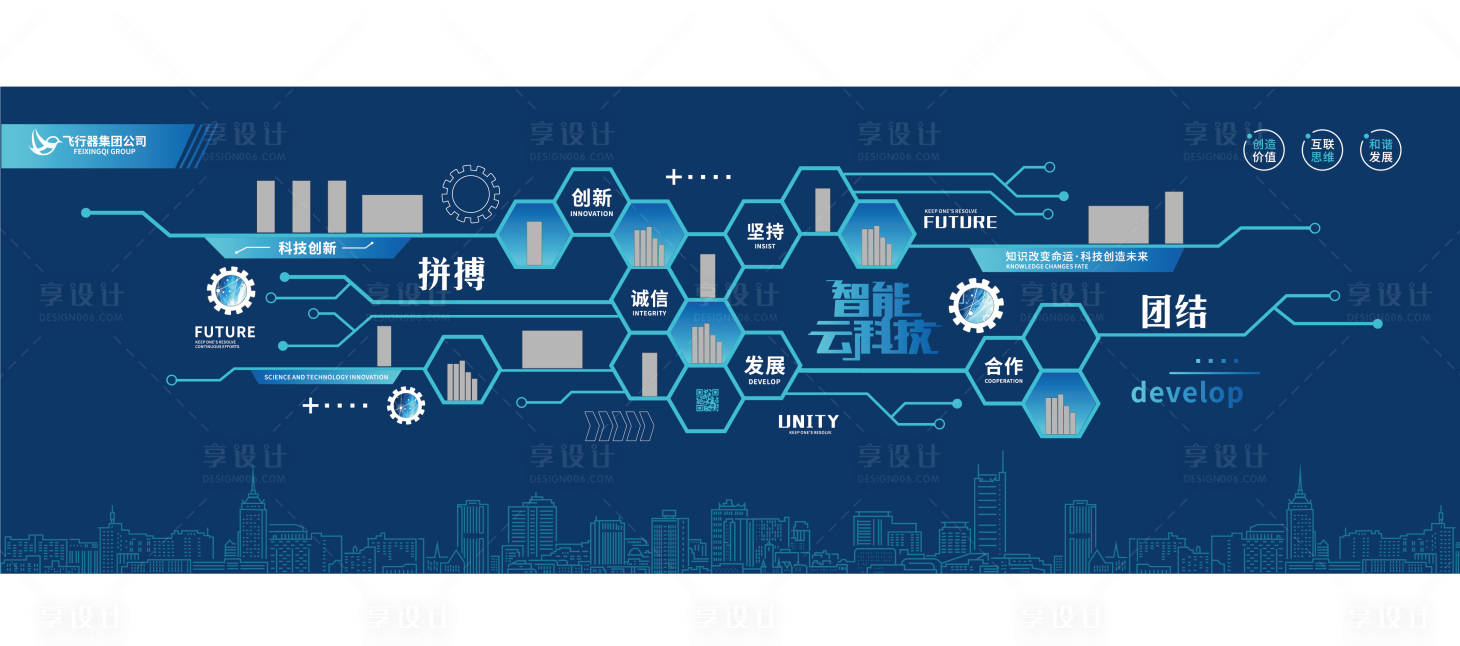 源文件下载【享设计】搜索编号：29590036707362010【企业展厅办公室科技荣誉文化墙】