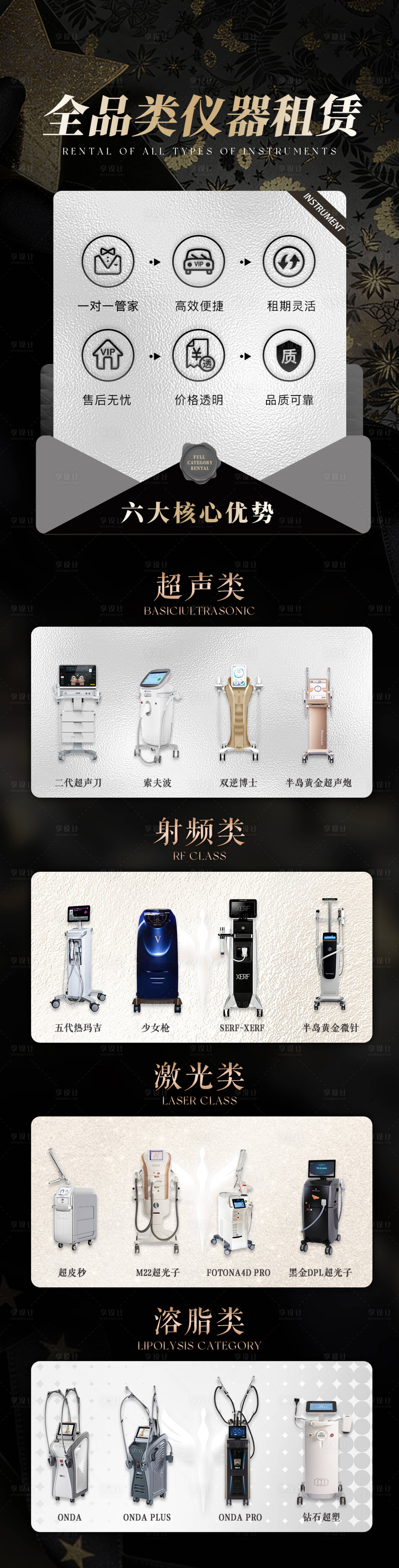 源文件下载【享设计】搜索编号：46780036835914351【美业仪器租赁优势海报】