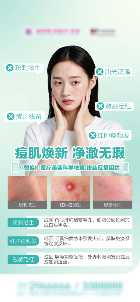 源文件下载【享设计】搜索编号：64100036697421438【痘痘科普海报】