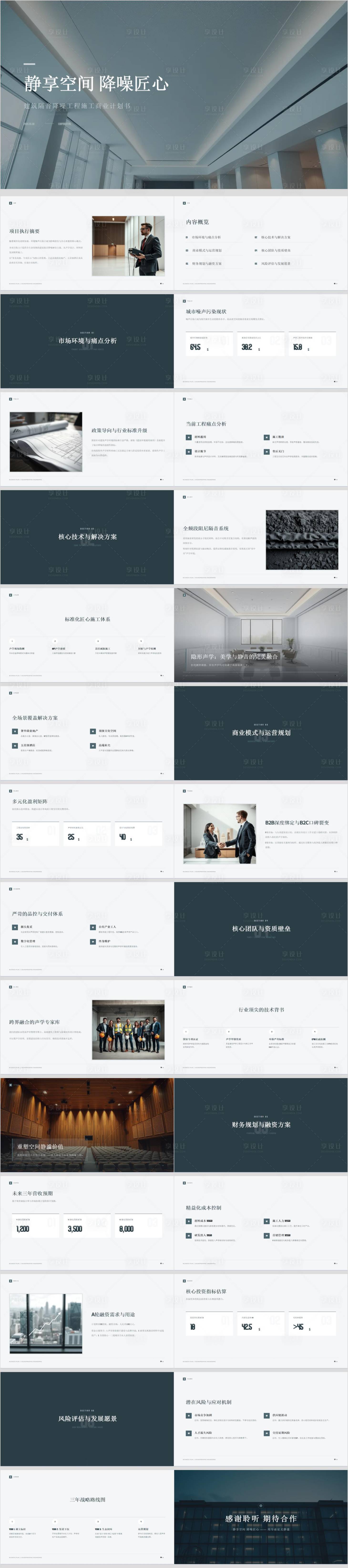 源文件下载【享设计】搜索编号：88560036766485379【静享空间降噪工程商业计划书】
