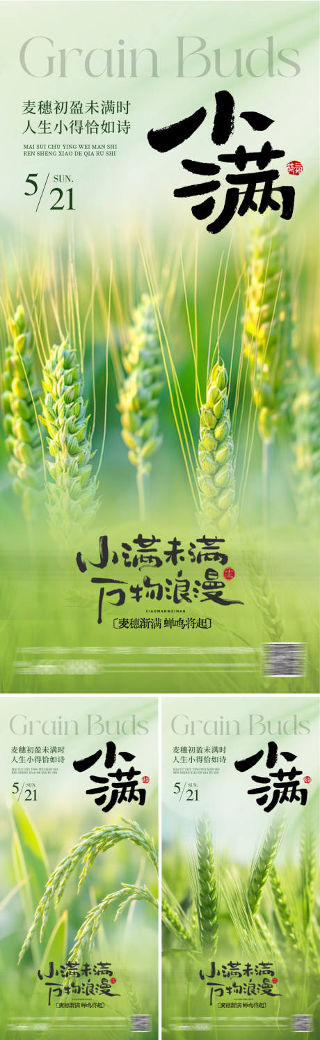 源文件下载【享设计】搜索编号：89570036756132630【小满节气海报】
