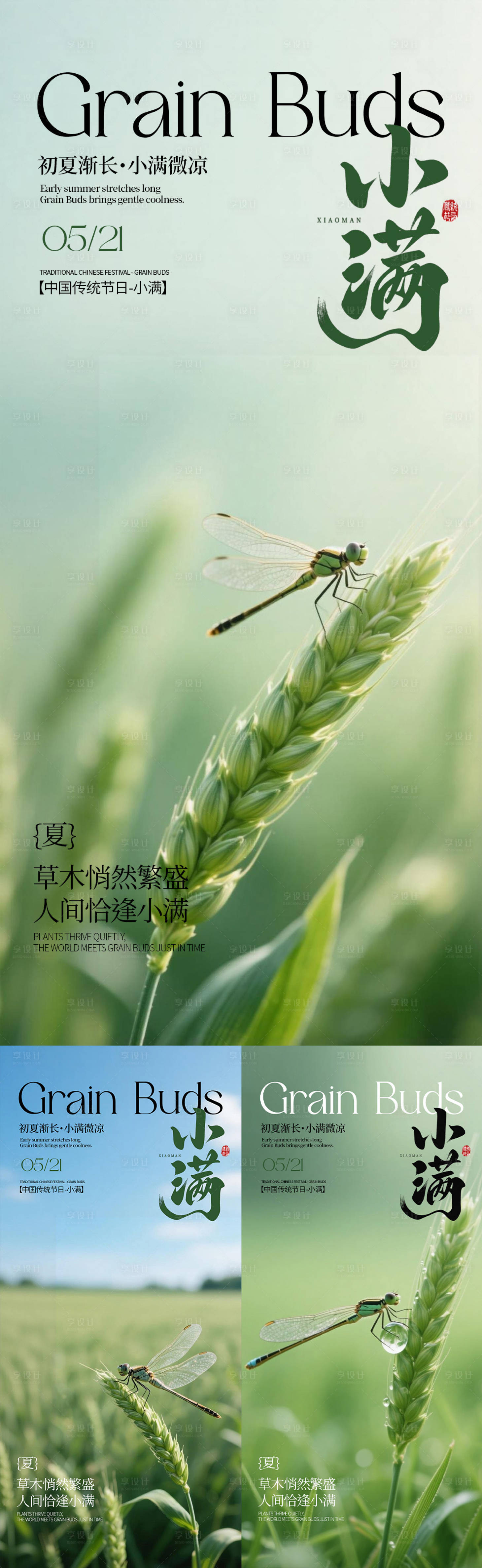 源文件下载【享设计】搜索编号：43870036733916913【小满节气】