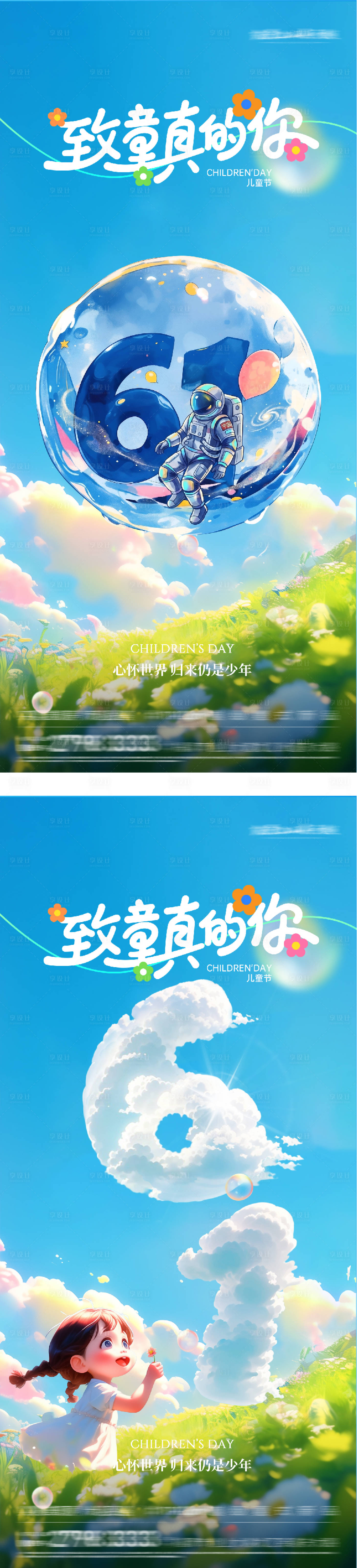 源文件下载【享设计】搜索编号：14740036832685512【地产61儿童节高奢系海报】
