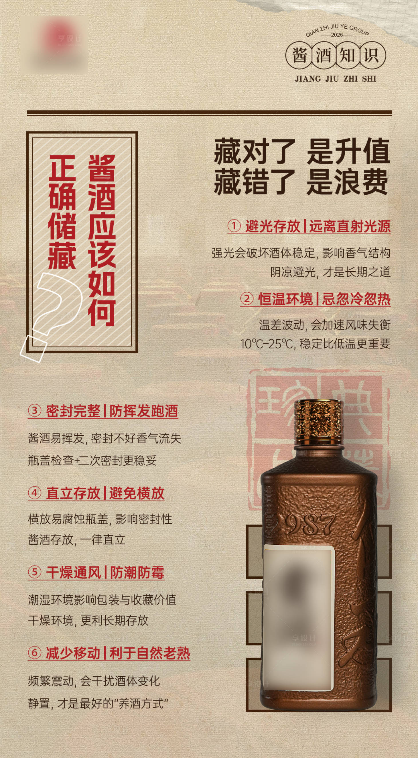 源文件下载【享设计】搜索编号：53520036720791762【白酒知识海报】