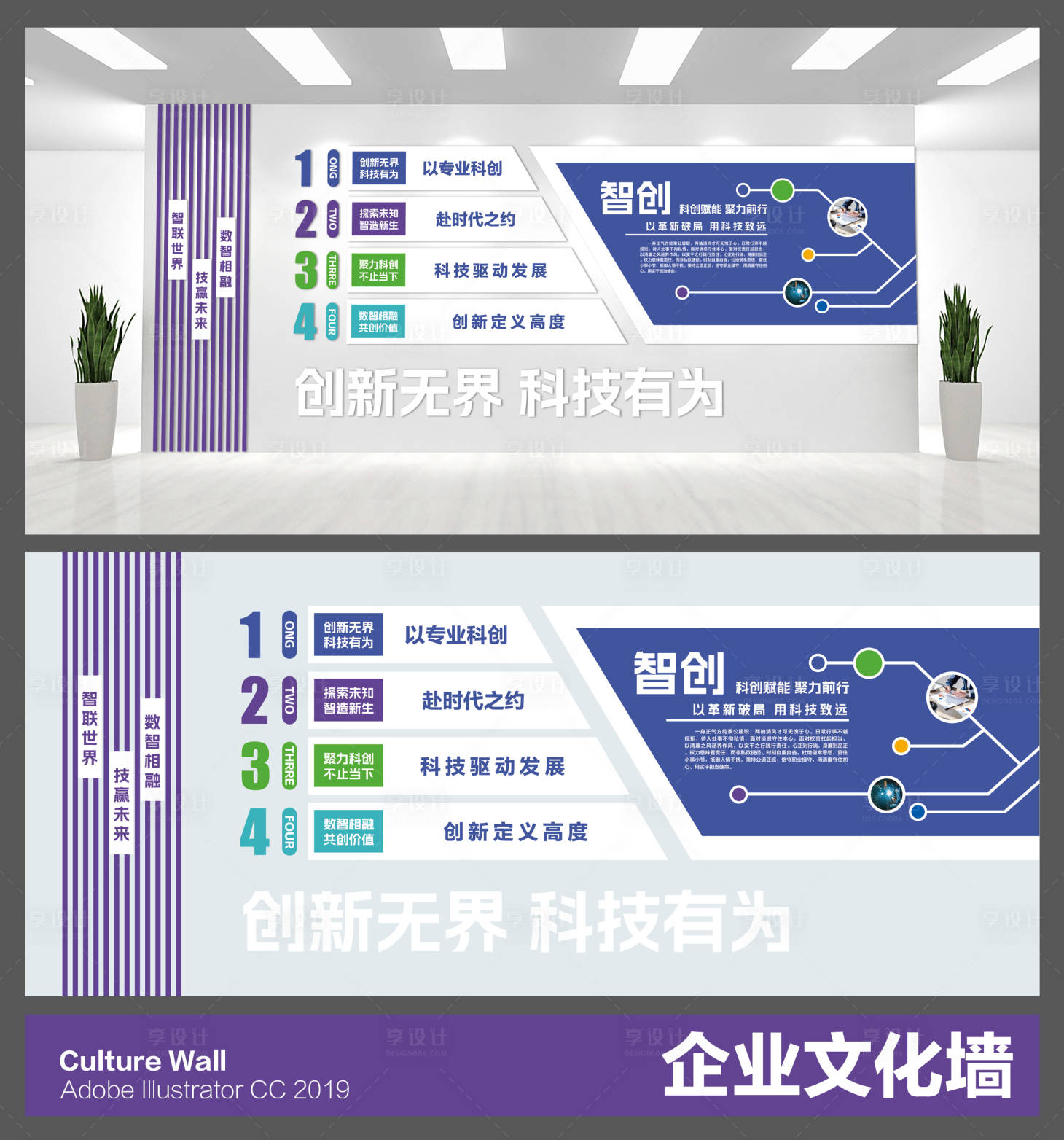 源文件下载【享设计】搜索编号：19450037012241015【科技文化墙】