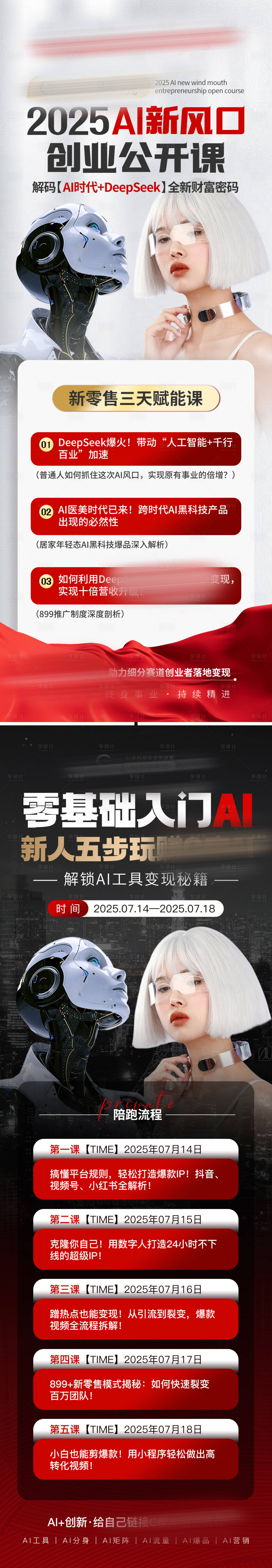 源文件下载【享设计】搜索编号：10240036687527250【美业会议招商造势科技课程长图流程海报】