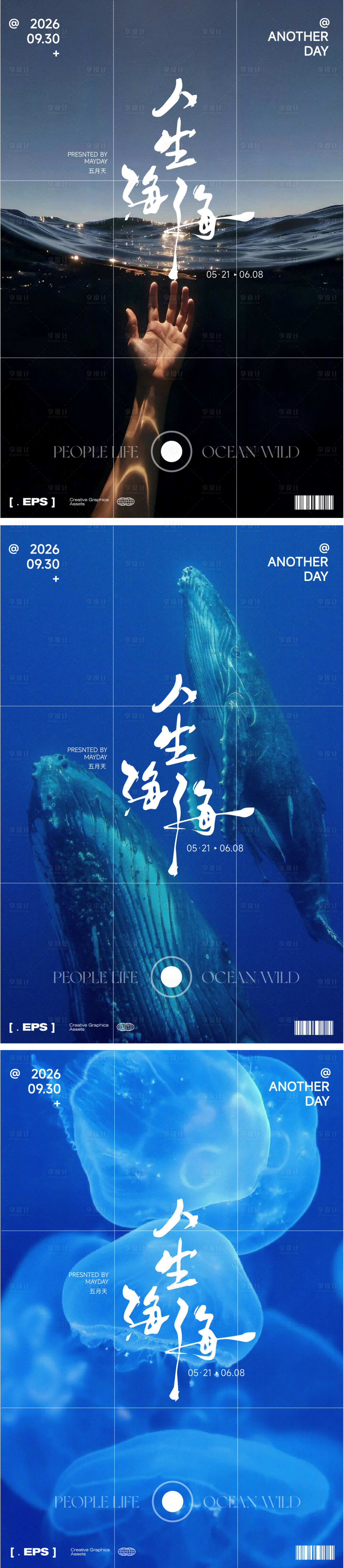 源文件下载【享设计】搜索编号：97000036901426007【海洋生物动物鲸鱼水母摄影相机屏幕意境】