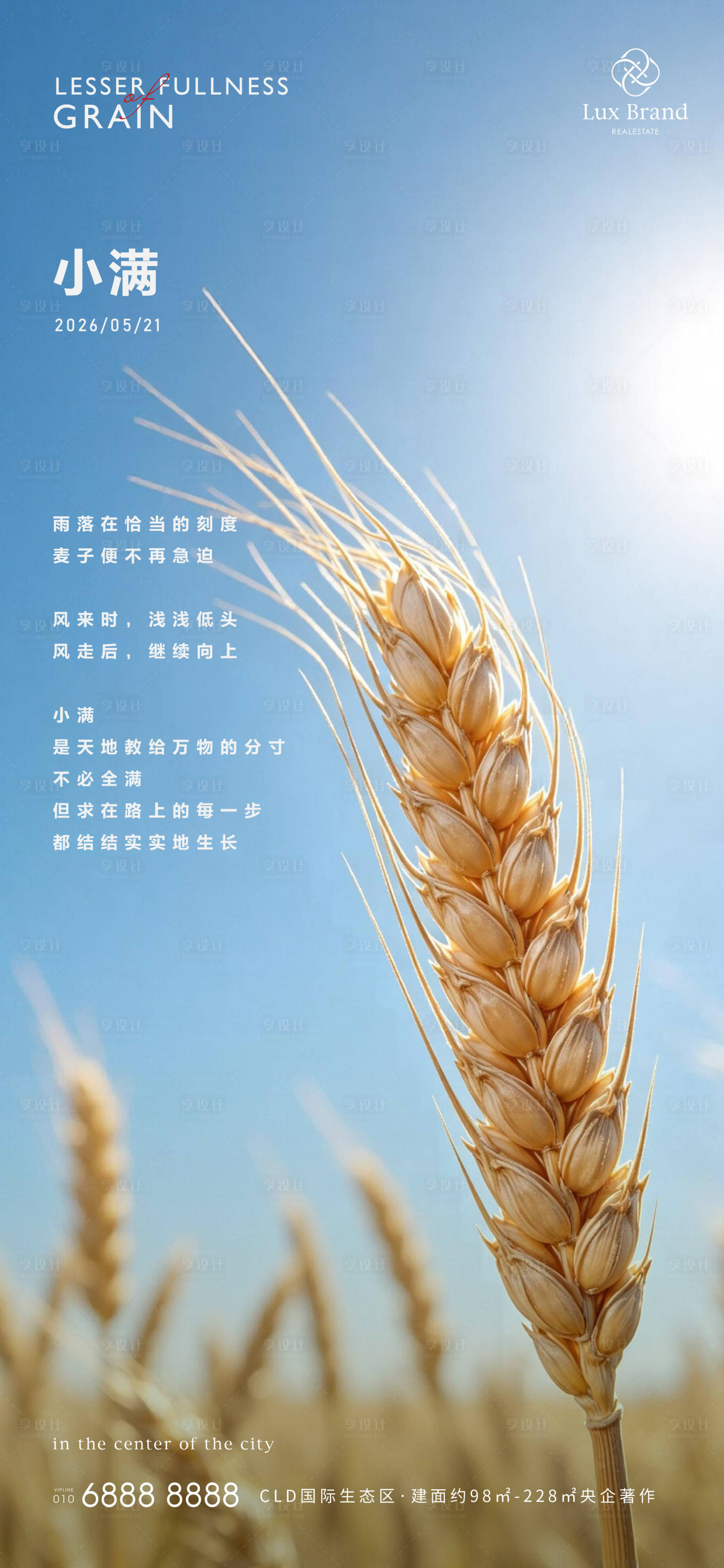 源文件下载【享设计】搜索编号：13370036727754457【小满节气海报麦穗】