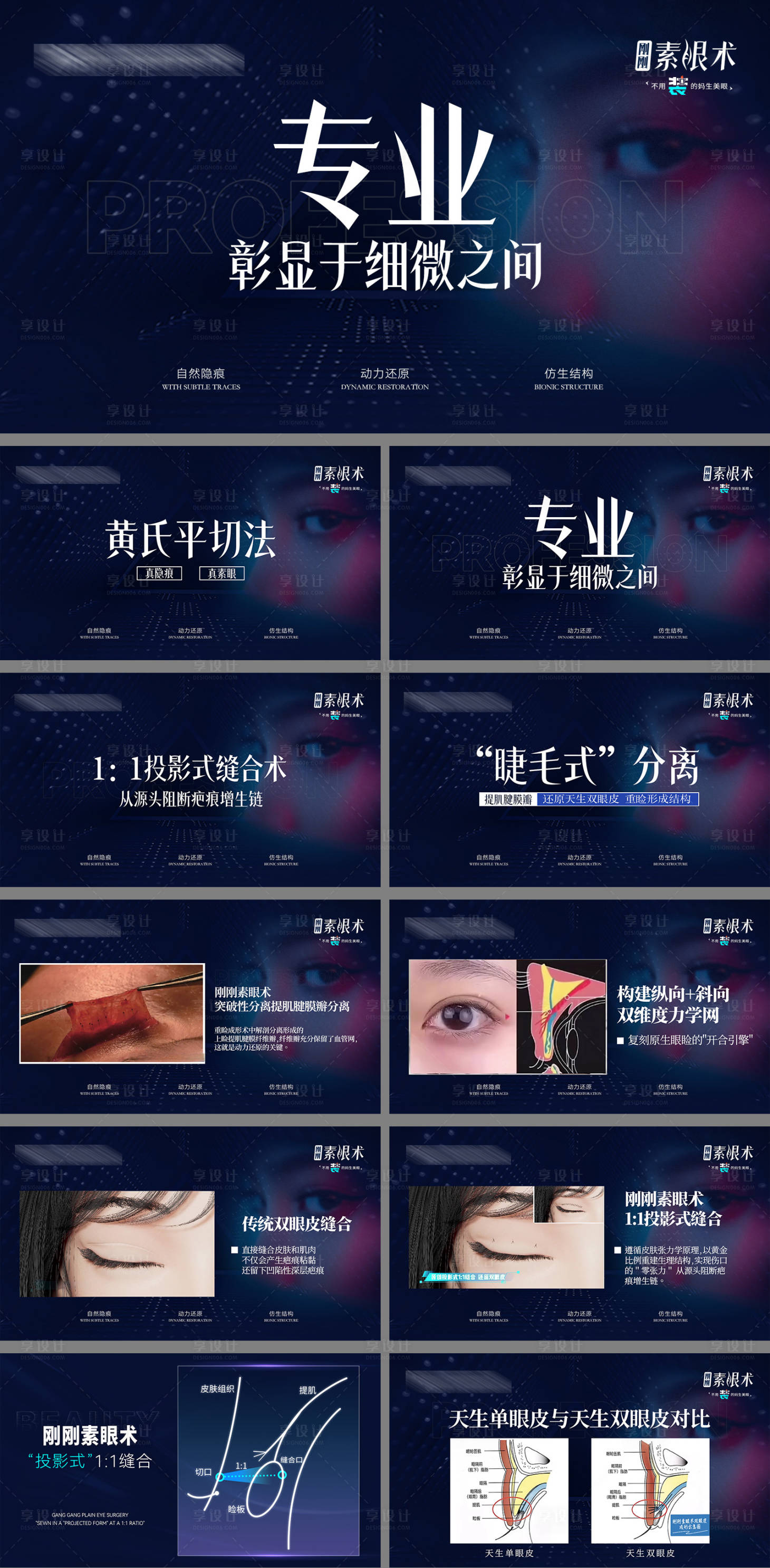 源文件下载【享设计】搜索编号：94270036805356033【医美妈生双眼皮技术点ppt】
