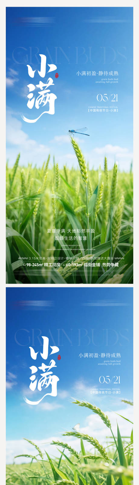 源文件下载【享设计】搜索编号：31940036756048415【地产小满节气海报】