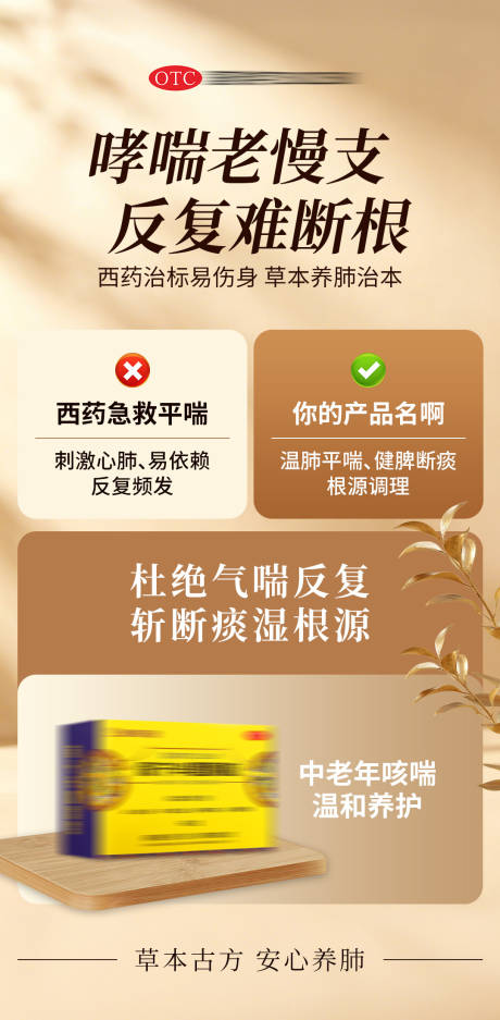 源文件下载【享设计】搜索编号：41270036710271502【咳痰喘 肺结节 产品对比海报】