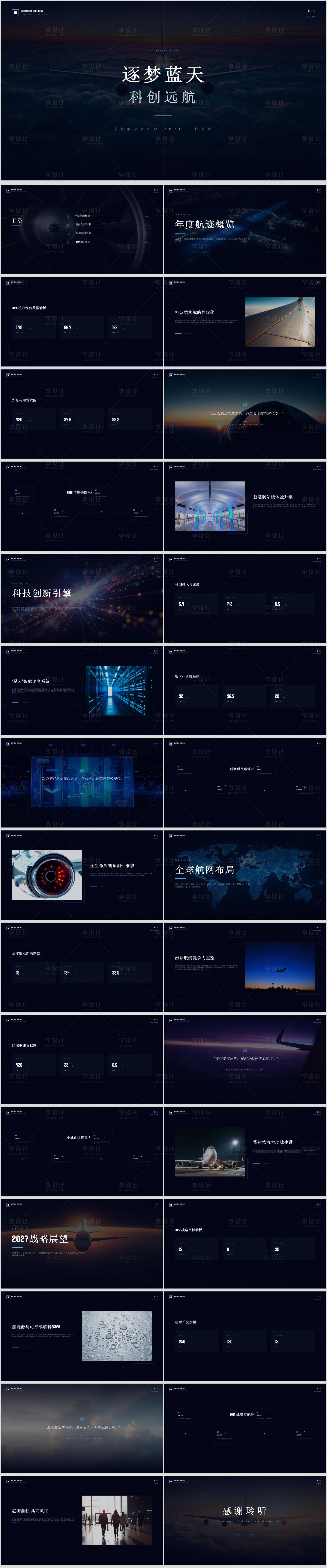 源文件下载【享设计】搜索编号：16490036725824649【东行航空企划部2026年工作总结】
