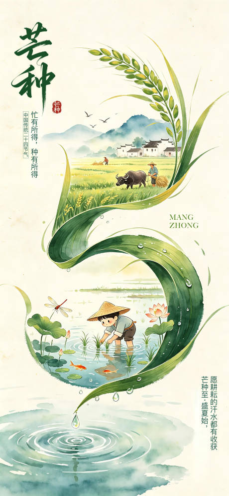 源文件下载【享设计】搜索编号：75310036946382921【二十四节气芒种海报】