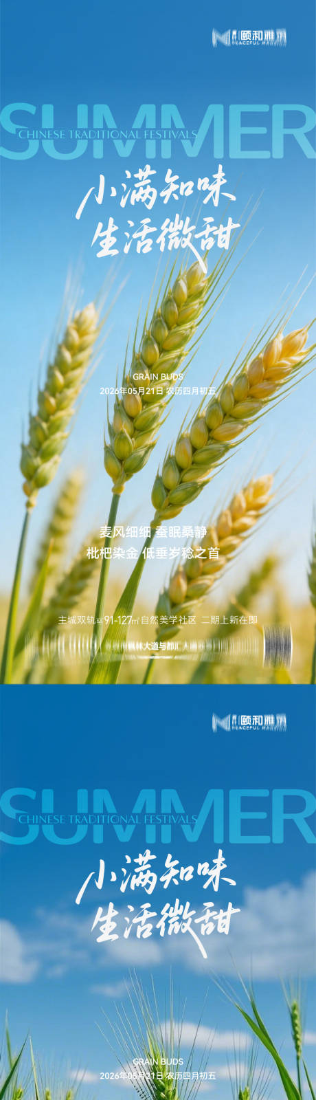 源文件下载【享设计】搜索编号：54410036867785598【小满麦田二十四节气节日海报2026】