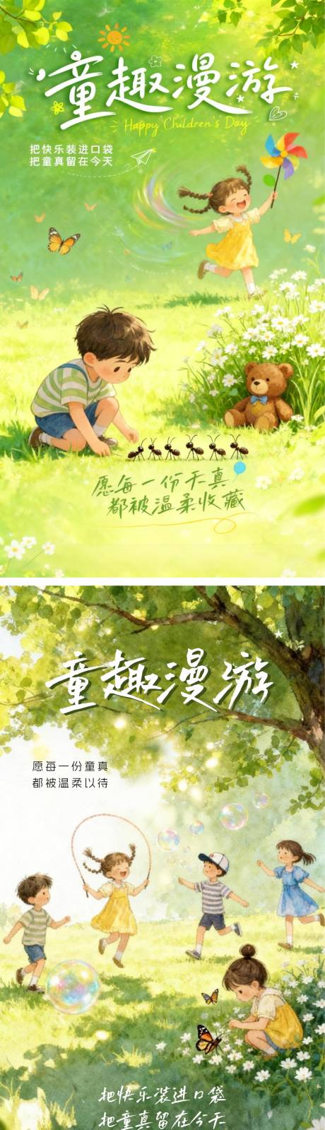 源文件下载【享设计】搜索编号：33100036916042600【童趣漫游童真六一手绘海报】