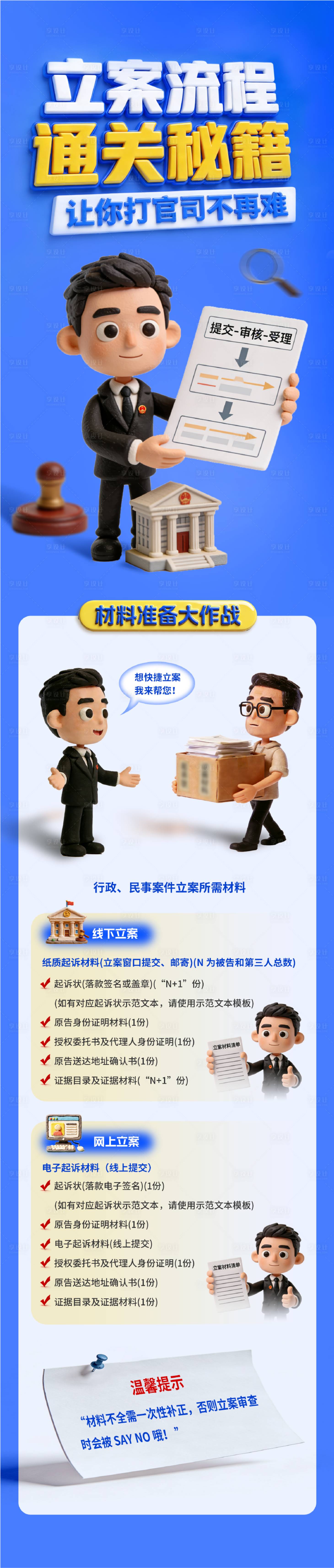 源文件下载【享设计】搜索编号：73800036657441006【人民法院立案流程长图海报】