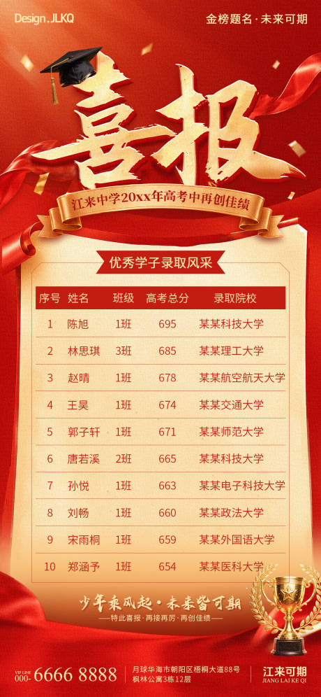 源文件下载【享设计】搜索编号：71930036957589053【高端红金中高考喜报】