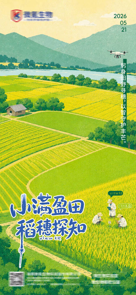 源文件下载【享设计】搜索编号：43230036810022499【科研类小满节气海报】
