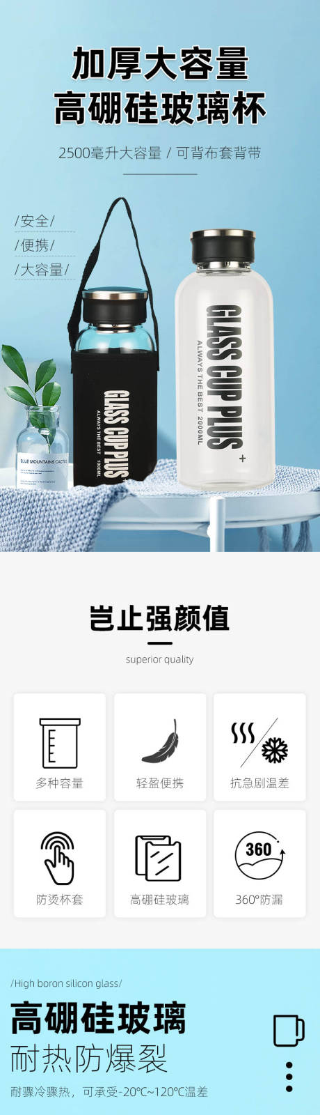 源文件下载【享设计】搜索编号：30210036747992706【高硅硼玻璃杯电商详情页】