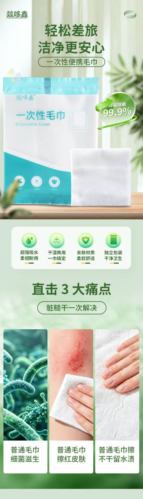 源文件下载【享设计】搜索编号：67390036673722298【一次性洗脸巾电商详情页】