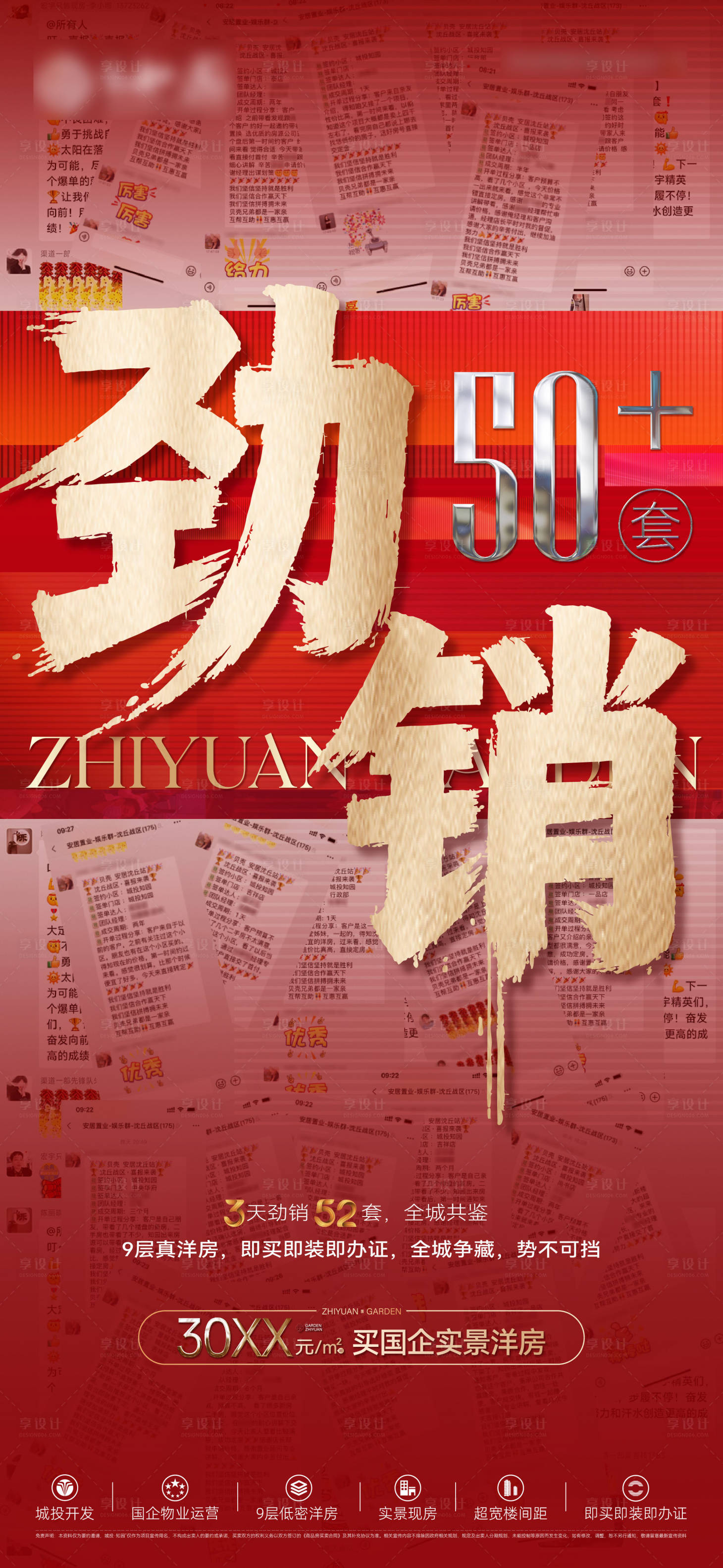源文件下载【享设计】搜索编号：21870036667769856【房地产热销氛围海报】