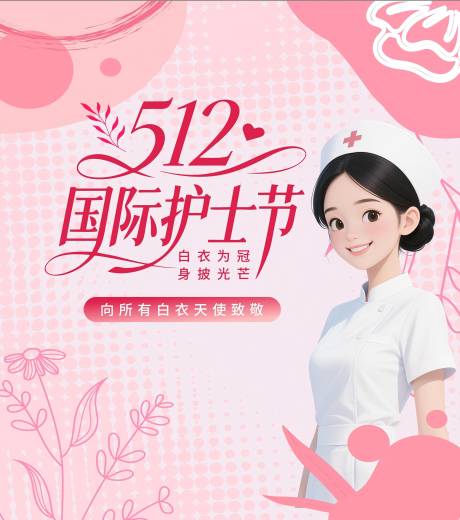 源文件下载【享设计】搜索编号：53380036667462999【护士节活动背景板】