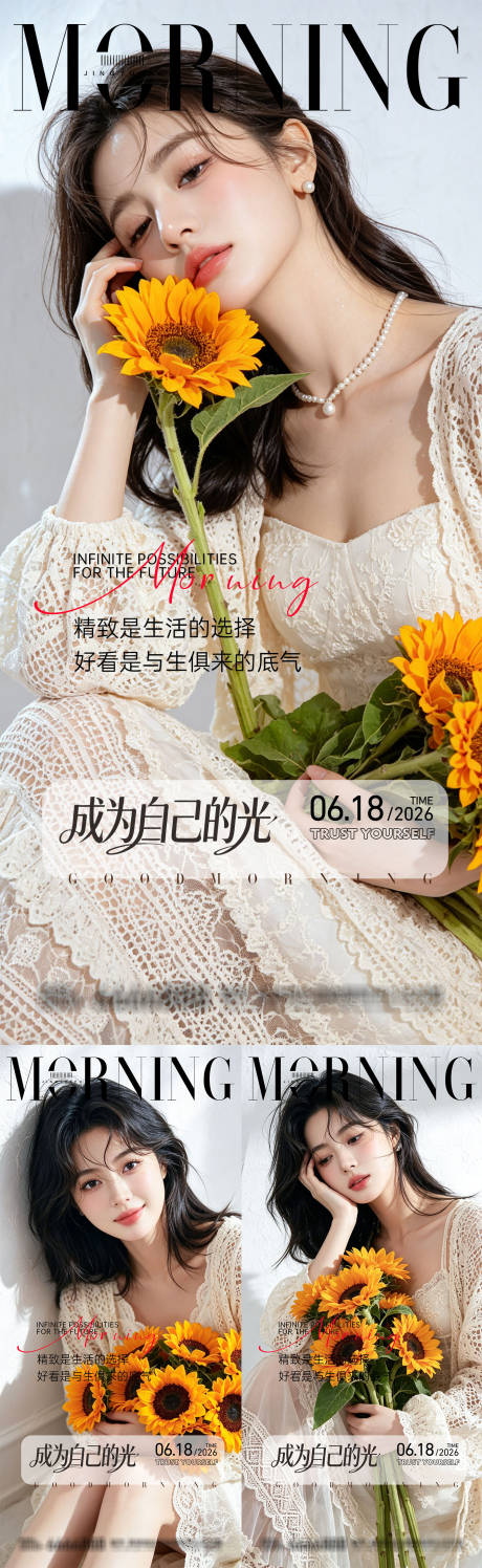 源文件下载【享设计】搜索编号：48510036886731705【医美早安系列海报】