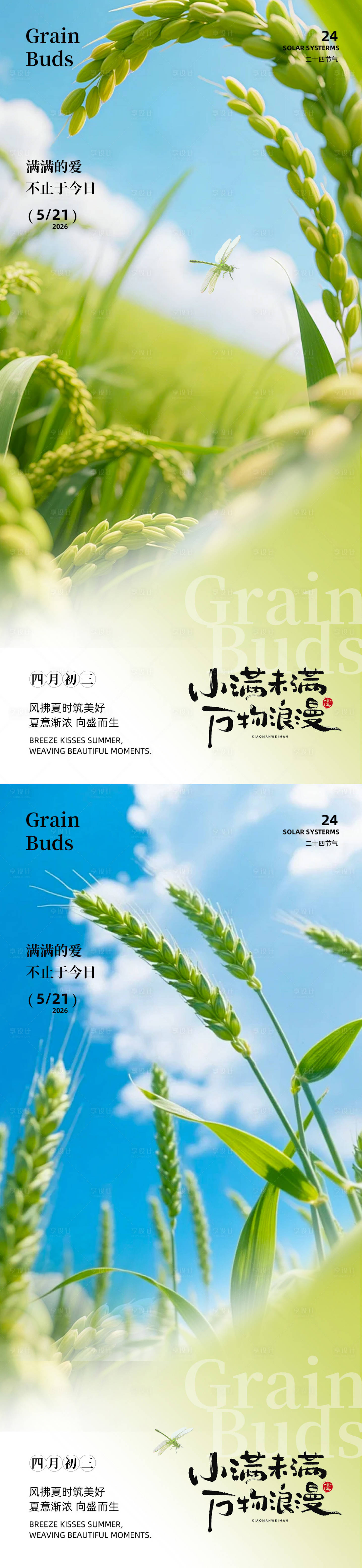 源文件下载【享设计】搜索编号：15620036856864297【小满二十四节气海报设计】