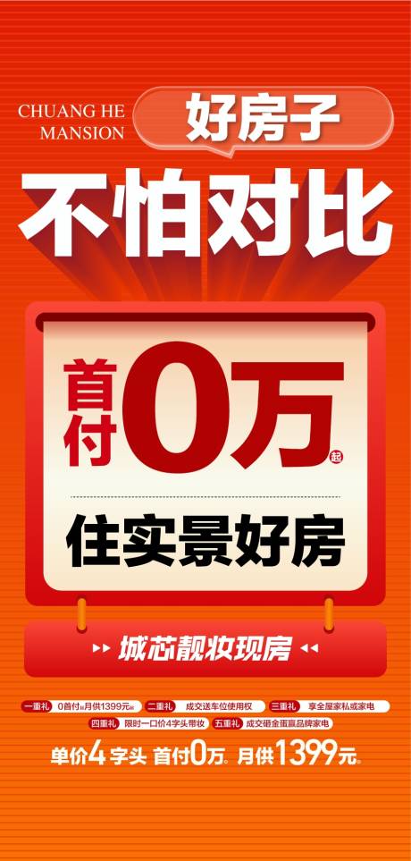 源文件下载【享设计】搜索编号：51310036662346666【地产好房子不怕对比海报】