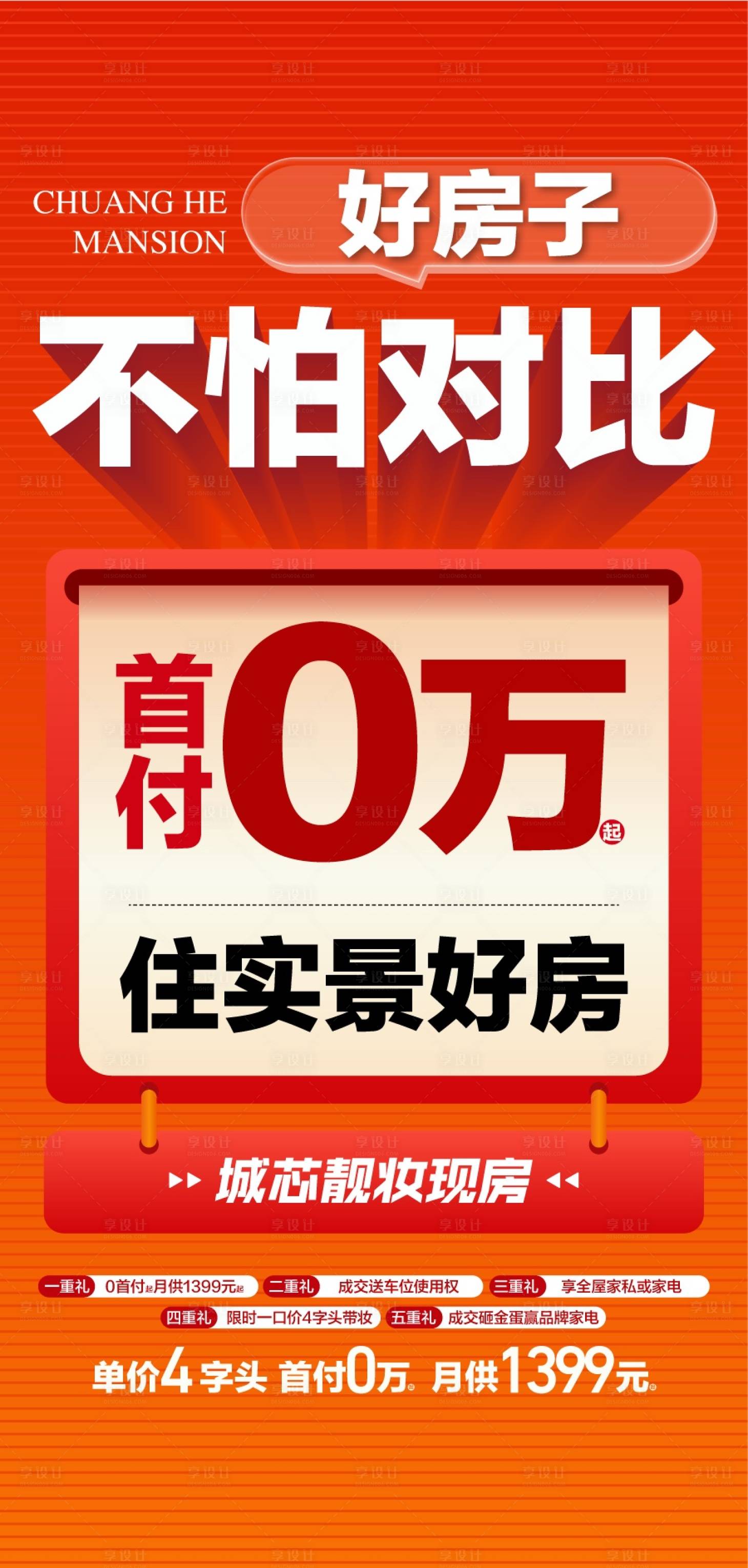 源文件下载【享设计】搜索编号：51310036662346666【地产好房子不怕对比海报】